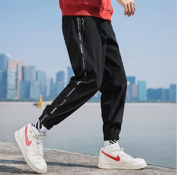 

luxury designer pants for men sweatpants with letters fashion brand long drawstring men track pants joggers casual long pants clothing m-3xl, Black