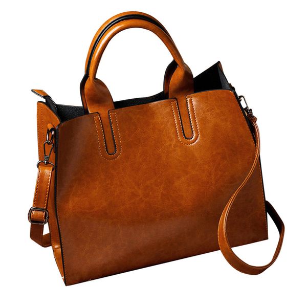 

luxury leather handbags women bag casual female bags trunk tote spanish brand shoulder bag ladies bolsos#35
