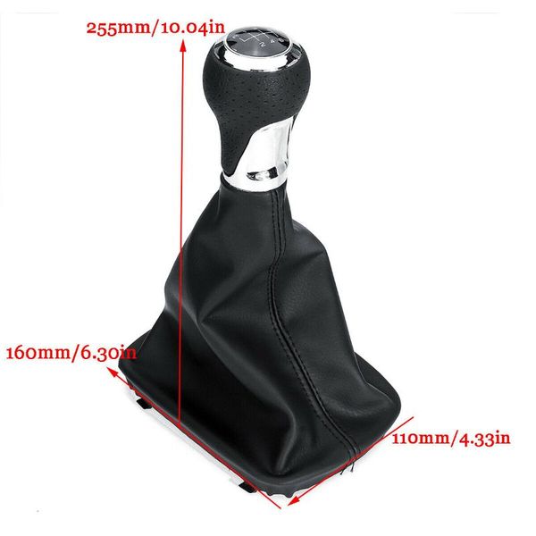 

black gear shift knob 5/6 speed leather gaiter boot interior protector