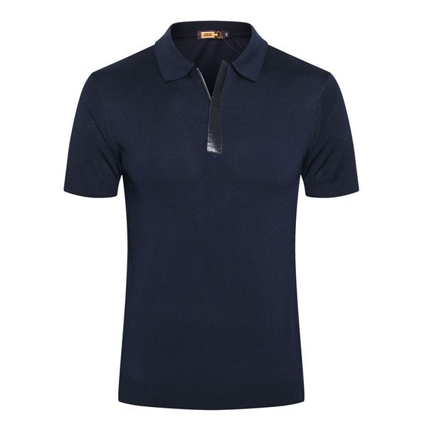 

zilli polo shirts silk snakeskin short sleeve men 2020 new summer thin business fashion lapel zipper big size m-5xl comfortable england, White;black