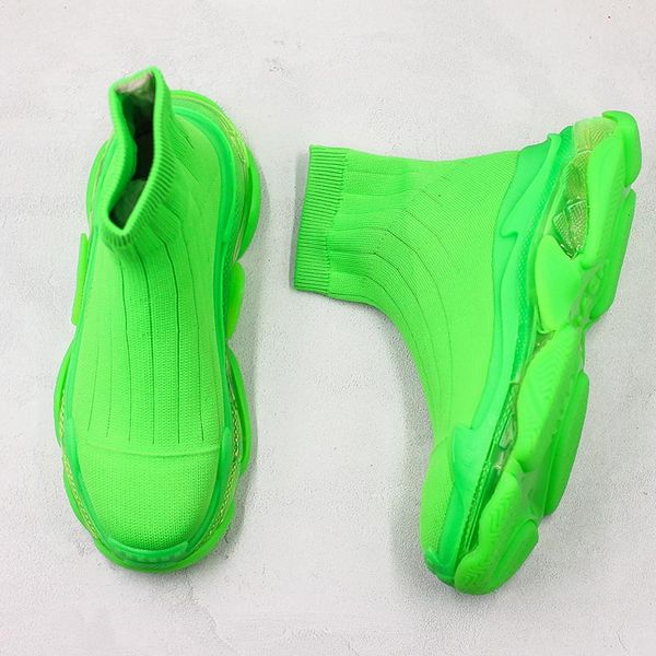 

2019 Paris Triple S 2.0 17FW Sock Shoes Fashion Green Luxury Fly Knitting Designer Mens Women Sports Casual Shoes