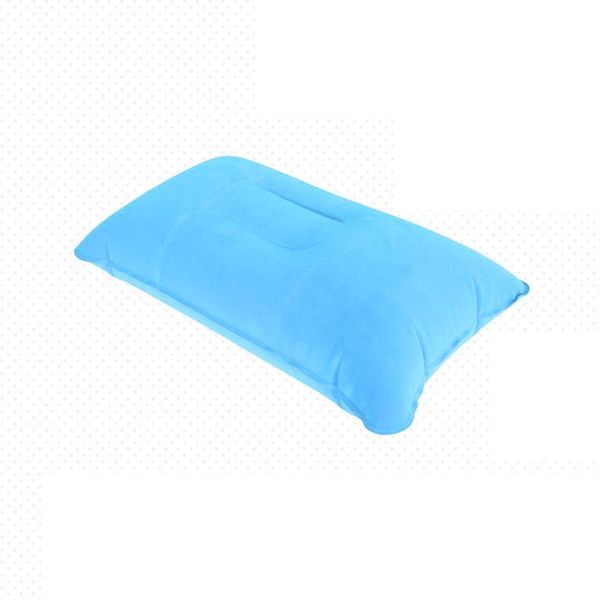 

1pcs soft inflatable pillow flocking rectangle travel air cushion camping beach car head rest support 2jy3