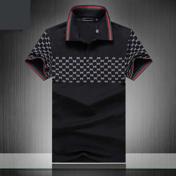 

New fa hion 19 de igner tag clothing men fabric letter polo t hirt turn down collar ca ual women t hirt brand tee hirt top 3g 09, White;black