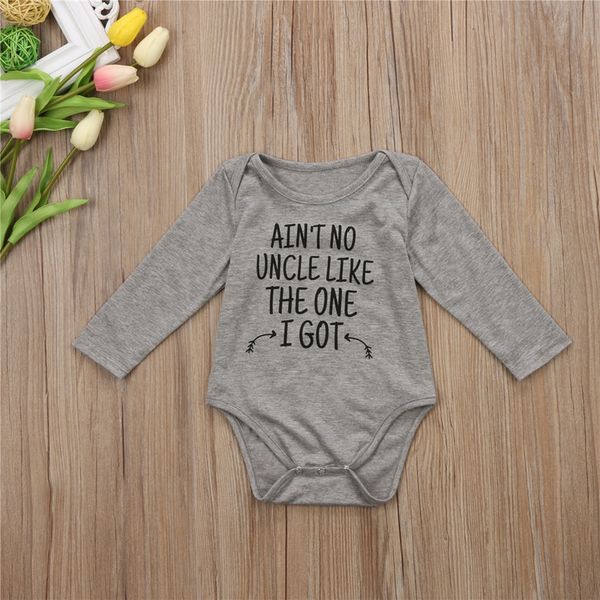 

fashion letter cute newborn infant baby boy girl kids cotton long sleeve jumpsuit bodysuit clothes outfit, Blue