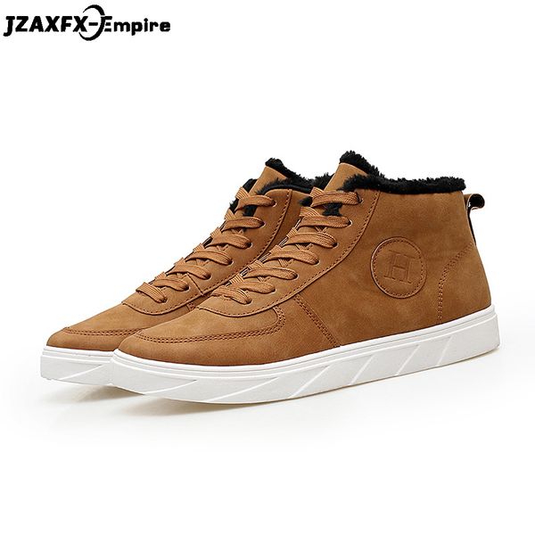 

men high shoes winter warm sneaker plus velvet comfortable mens shoes casual ankle boots for men chaussure homme, Black