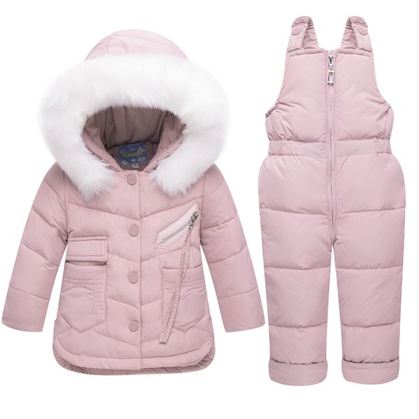 

winter jacket for boys gilrs child's down jackets overall kids hooded snowsuits big fur parka children clothes set outwear, Blue;gray