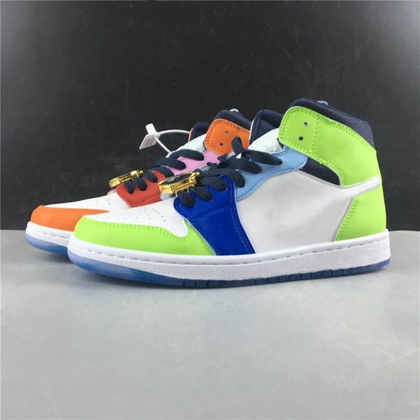 

1 mid fearless melody ehsani basketball designer shoes white black half blue habanero red fashion trainers good quality, White;red