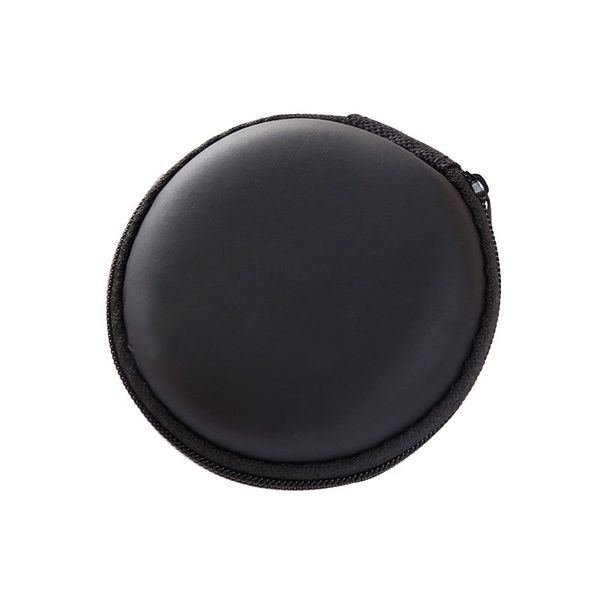 

eva headset storage bag mobile phone data cable charger storage box circle purse coin bag, Black