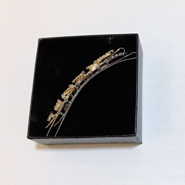 

8.5x1.5cm c fashion 2 color hair clips classic rhinestone letters barrettes for ladies favorite hairpins headwear jewelry accessories vip gi, Golden;silver
