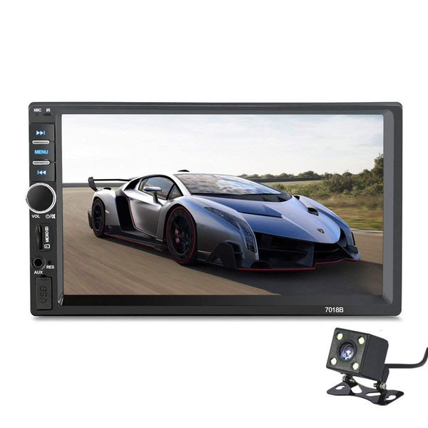 

7018b 7" 2 din touch screen car mp5 player audio stereo fm radio bluetooth multimedia player with camera support tf