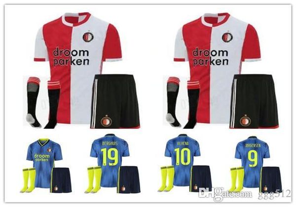 

new 2019 2020 feyenoord soccer jerseys 19 20 child youth men v.persie jorgensen berghuis vilhena football kit shir, Black;yellow