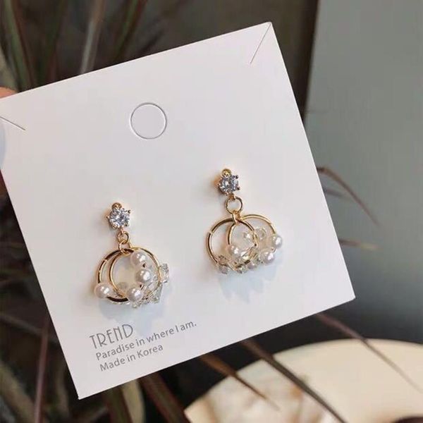 

2020 fashion jewelry 925 sterling silver luxury designer jewelry women earrings designer earings baroque dazzle tassels crystal earings 1311, Golden;silver