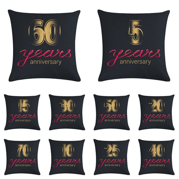 

юбилейные подарки персонализированные названия подушка обложка years anniversary бросьте наволочка на заказ дата свадьбы декор подарка zy102