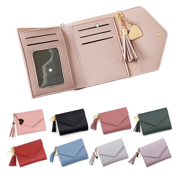 

8pcs women's pu leather wallet coin purse id card holder handbag clutch, Red;black