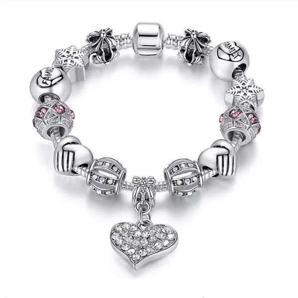 

16 21cm charm bead bracelet 925 ilver bracelet for women a a gift diy jewelr, Golden;silver