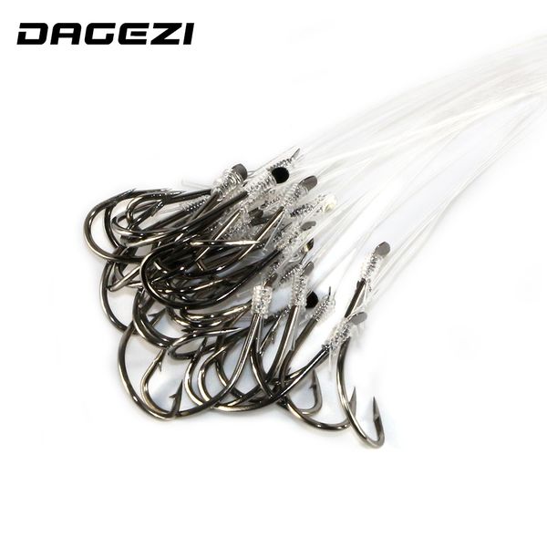 

dagezi high carbon steel 25pcs fishing hook with fishing line 8-16# barbed hooks pesca tackle accessories