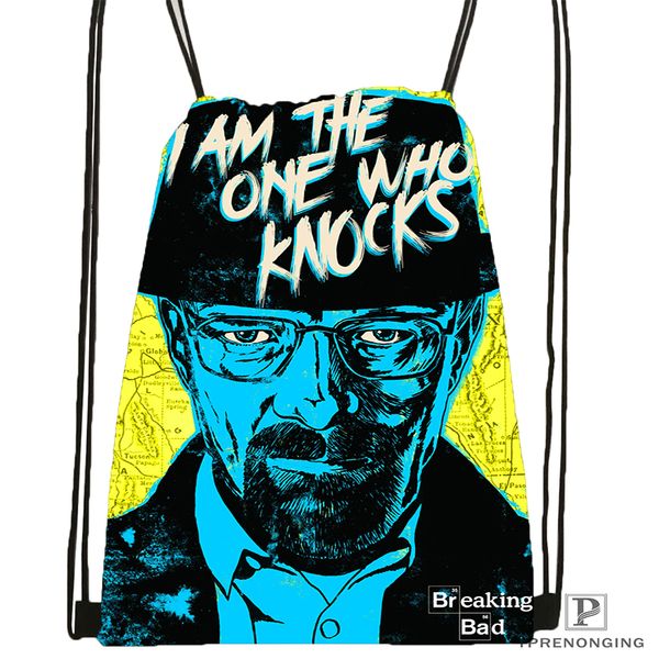 

custom breaking bad drawstring backpack bag for man woman cute daypack kids satchel (black back) 31x40cm#180531-01-20