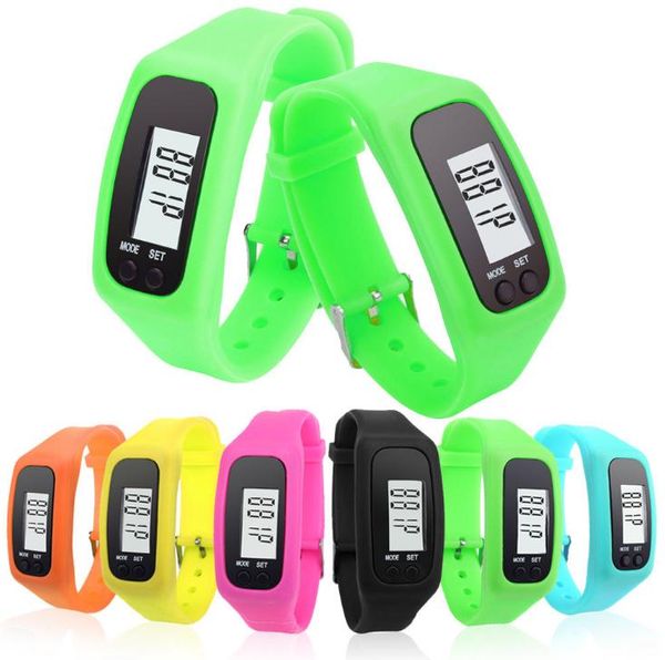 

digital lcd pedometer smart multi watch silicone run step walking distance calorie counter watch electronic bracelet color pedometers sn1727