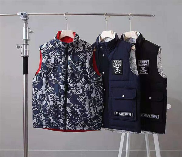

mens designer jacket vest parkas down coat sleeveless brand windbreaker for men women warm brand coat vest luxury double-sided wear jacket, Black;white