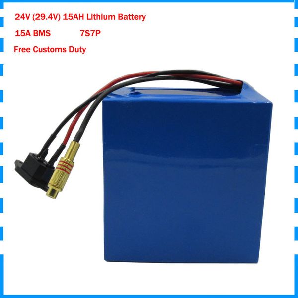 24V 15AH Battery Pack Lithium 350w E Bicicleta Li-íon 24V Lithium BMS Bilhões elétricos Bateria 24 V 15AH 250W Motor + 2A carregador