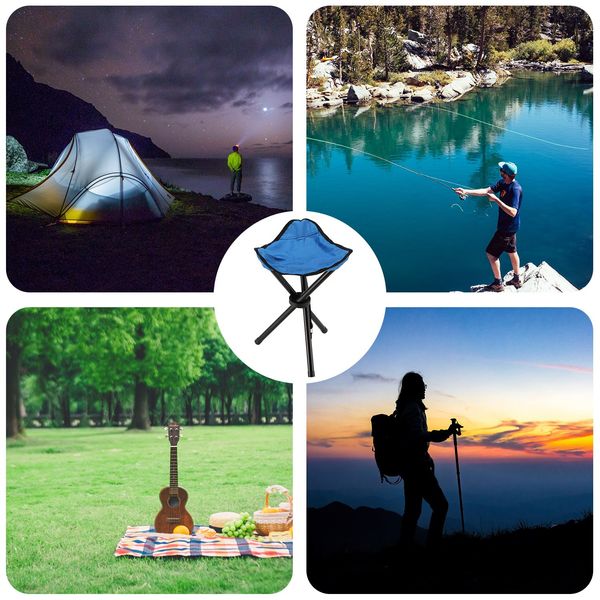 

portable camping folding chair foldable durable outdoor picnic fishing bbq folding tripod firm enough seat stool camping chair