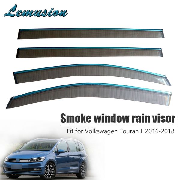 

4pcs smoke window rain visor for vw touran l 2016 2017 2018 styling vent sun deflectors guard abs car accessories