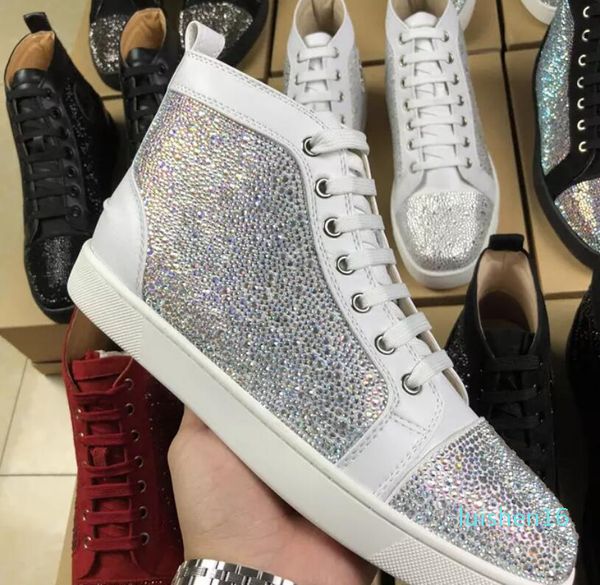 

itop дизайнер роскошные красные днища обувь унисекс мужчины женщины красные каблуки днища мода шипы шипованные шипы flats кроссовки красные, Black