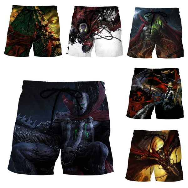 

liasoso лето новых женщин джим даунинг 3d печати аниме фильм spawn shorts пляж фитнес hip hop street спортивные штаны a312-12, White;black