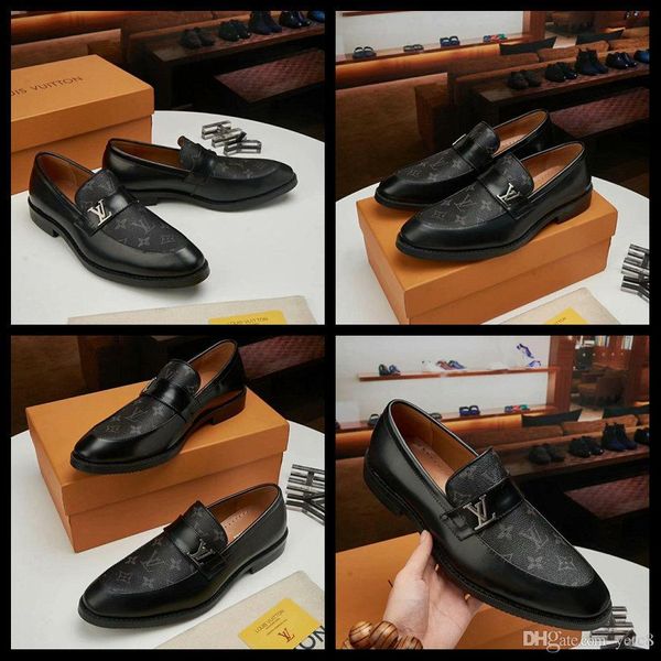 

20fw brands formal shoes genuine leather men's dress shoe black oxfords luxury wedding shoes new business office shoes men yecq3