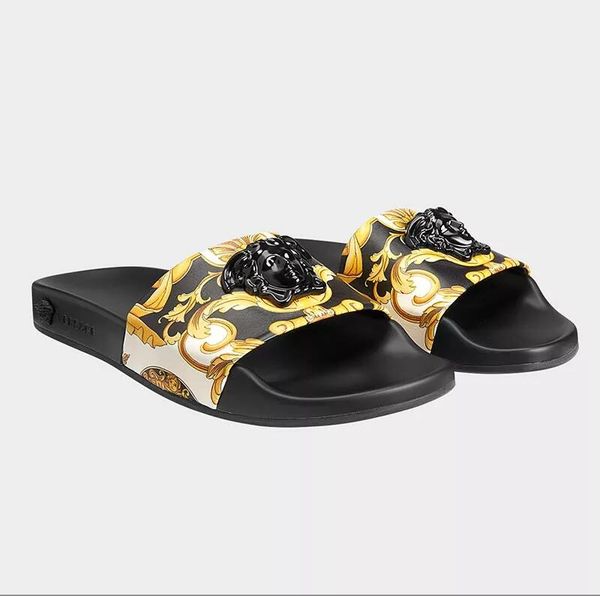 

size 38-46 women designer sandals leather with mix colors dust bag designer shoes luxury slide summer wide flat sandals slipper #335, Black