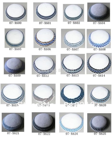 

dmc handmade knitted yarmulke kippah white price per piece