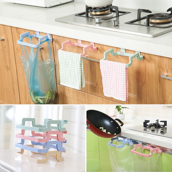 

garbage bags storage rack trash bag holder cupboard door back style stand