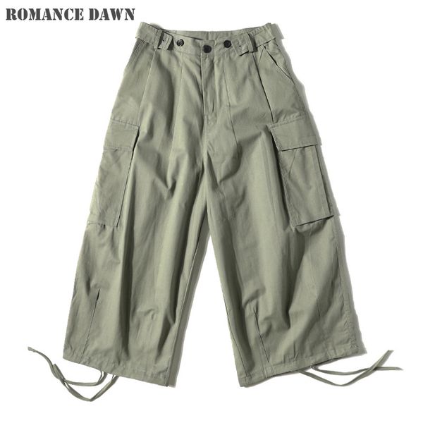 

casual pants men loose straight leggings overalls men's large pocket wide leg casual pants fashion college wind men's trousers, Black