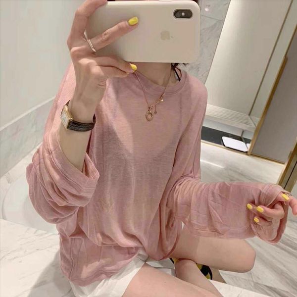 

2020 long-sleeved loose slim cotton thin 2020 long-sleeved t-shirt t-shirt women's loose slim women's cotton thin, White