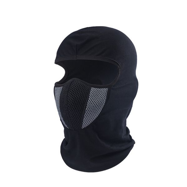 

cycling mask riding running ski mtb road bike bicycle full face lycra windproof cold and dustproof outdoor sports full face mask, Black