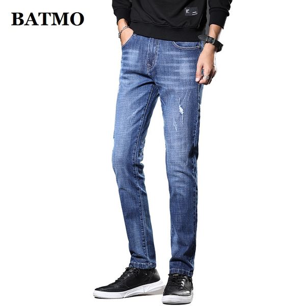 

batmo 2019 новое поступление высокого качества повседневная тонкие джинсы мужские, мужские брюки-карандаш, узкие джинсы мужские 1056, Blue