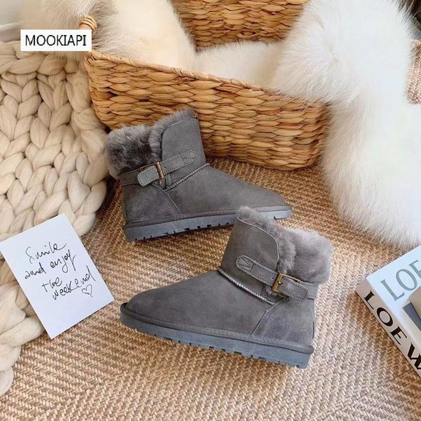

2019 australia's latest women's shoes, real sheepskin, natural wool, snow boots with the highest quality buckle, delivery, Black