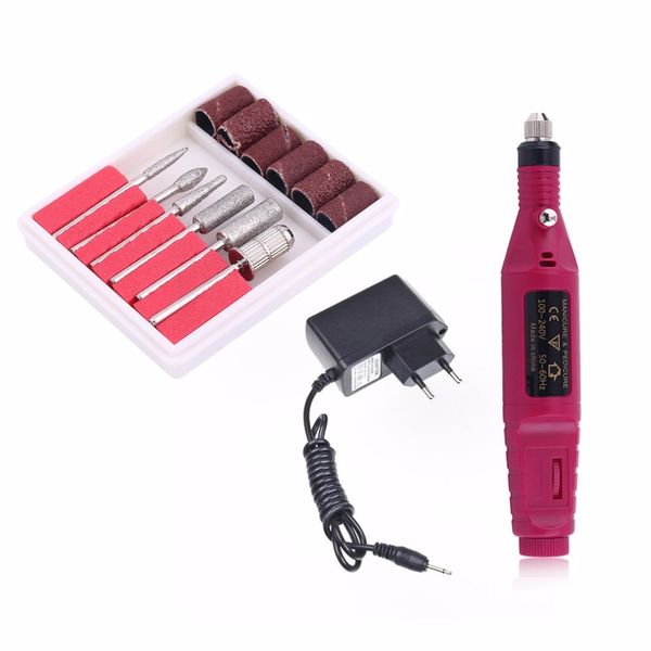 

20000 rpm small portable electric nail drill machine manicure pedicure tools set for acrylic nail gel polish nail art tool kits, Silver