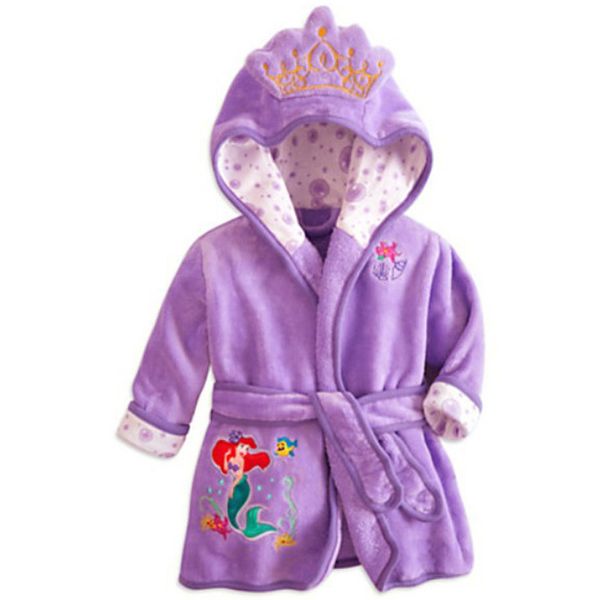 

children's bathrobe cartoon hooded bathrobe baby long sleeve robe pajamas flannel lovely animal kid robes robe ete, Blue;red