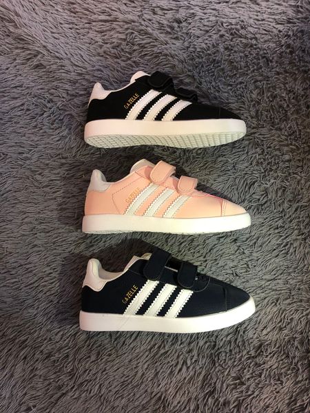 

2019 new ale chilren hoe gazelle uede low cut ca ual flat hoe neaker for zapatilla walking hoe trainer 25 35