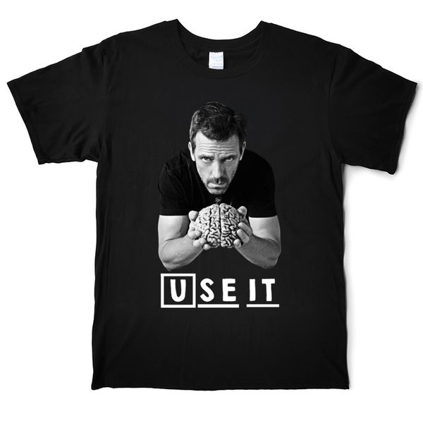 

dr house use it tv series funny men t shirt house m.d. cotton t-shirts male short sleeve casual tees shirt printing, White;black