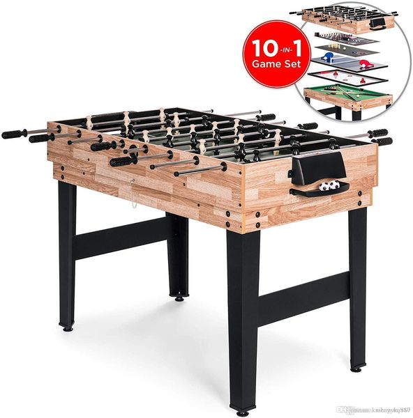 

Лучший выбор продуктов 2x4ft 10-in-1 Combo Game Table Set w / Pool, настольный футбол, пинг-понг, хоккей, Боулинг, шахматы и многое другое