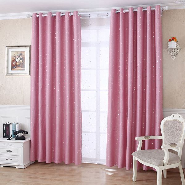

latest style silver small stars pattern curtain children baby children's room curtains blackout curtains and tulle