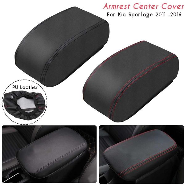

консольный box кожа автомобилей подлокотника обложка pad центр чехлы для kia sportage 2011 2012 2013 2014 2015 2016