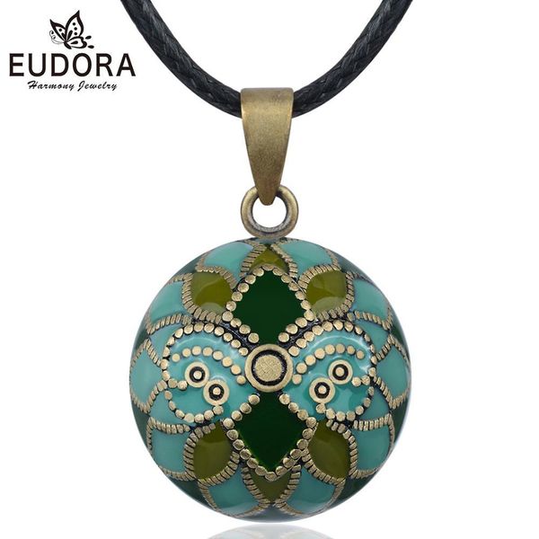 

eudora 20 mm original baroque harmony necklace pregnancy ball pendant enamel craft chime ball baby bola jewelry 2019 new b337-2, Silver