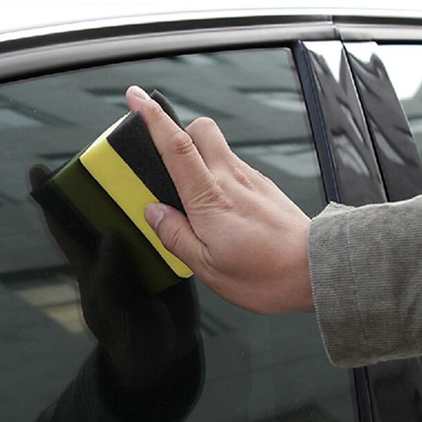 

5x professional automotive car wheel washer tyre tire dressing applicator curved foam sponge pad black+yellow