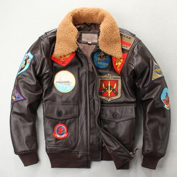 

sheepskin flight jackets mens male winter thick designer jacket coats, Black;brown