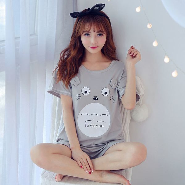 

пижамы nightgowns женщины femme lingeries 2019 лето женщин симпатичные пижама set девочка белл печати пижама набор пижамы женщины ночной руб, Black;red