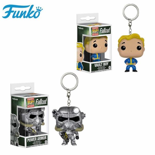 

funko поп аниме фоллаут тему карманные поп-силовая броня волт-бой брелок фигурку игрушки коллекция брелок детский день рождения