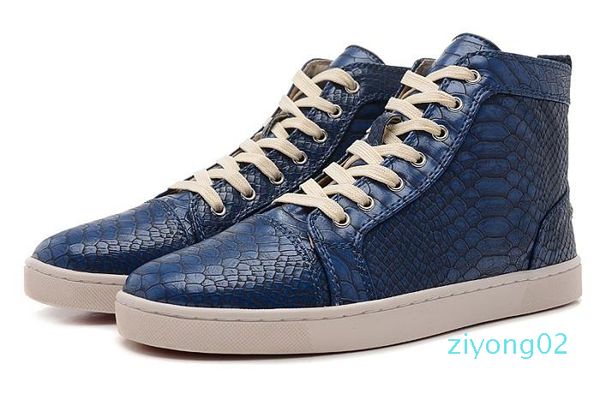 

luxury designer shoes python leather fashion shoes men lace-up casual shoes boys party dress leisure flats footwear red bottom sneakers z02, Black